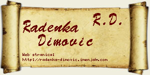 Radenka Dimović vizit kartica